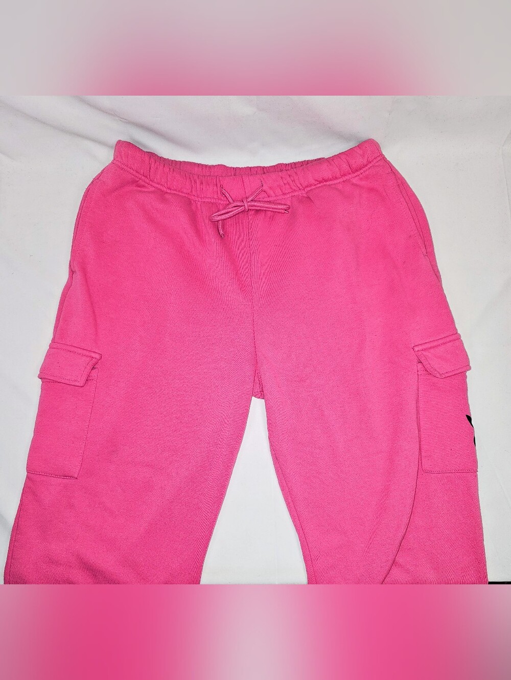 PLAYBOY Hot Pink, Cargo, Jogger Pants with Black Bunny Logo. Women's XL - Picture 4 of 8